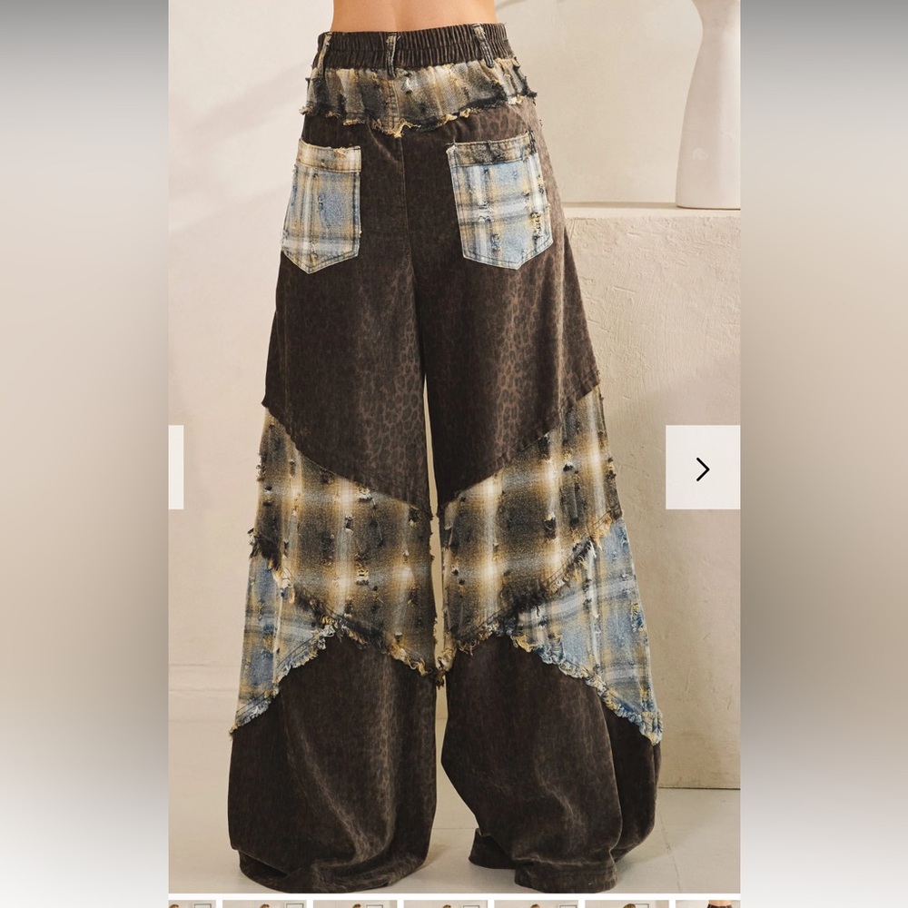 Oli & Hali Leopard and Plaid Pants - Picture 4 of 6